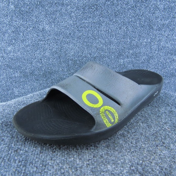 Oofos Men Slide Sandals Gray Synthetic Slip On Size‎ 12 Medium - Picture 1 of 9